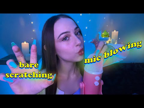 ASMR For Sleep ♡🧸 Ear Blowing + Bare Mic Scratching 🧸♡