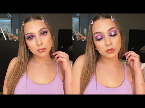 ASMR Purple makeup tutorial 💜 tingly whispers ✨