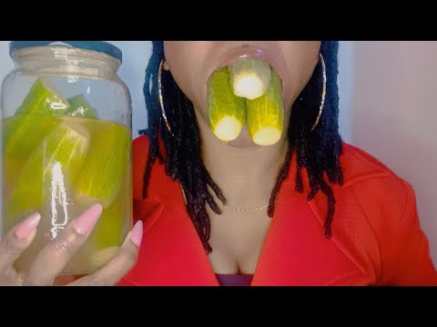 EATING CRUNCHY PICKLES - ASMR (mouth sounds)