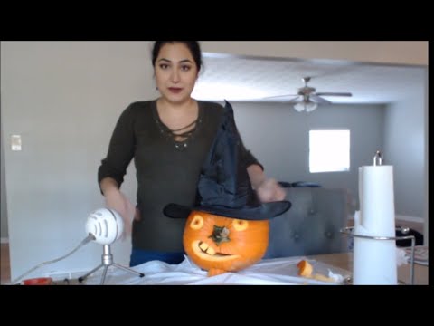 ASMR - English soft spoken, Carving a pumpkin