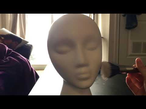 ASMR Binaural Mannequin Head Facial Brushing