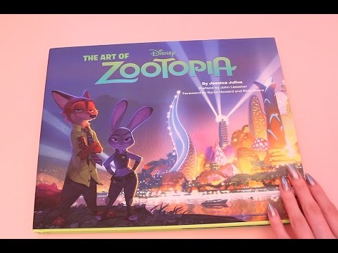 Exploring the Art of Zootopia Book (ASMR mostly whisper, page turning)
