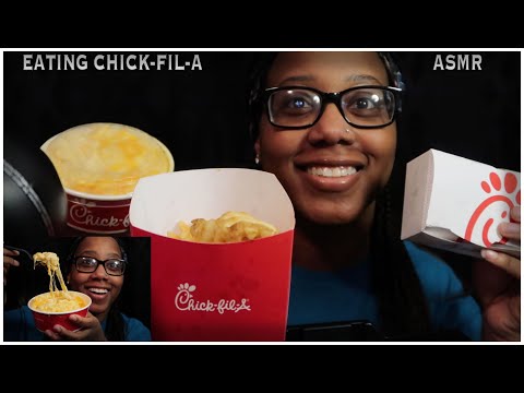 ASMR | Eating Chick-fil-A | Trying the Mac and Cheese | Chewing Sounds