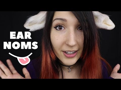 ASMR - EAR NOMS ~ Eating Your Ears! Close Up Mouth Sounds ~