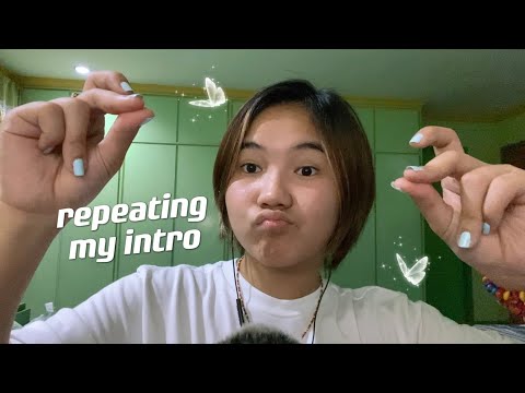 ASMR | Repeating My Intro 🎙️ | mouth sounds, hand movements, trigger words 💜
