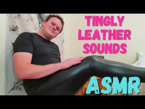 ASMR - Tapping on Leather Leggings - Leather Sounds, Fabric Sounds, Fabric Scratching