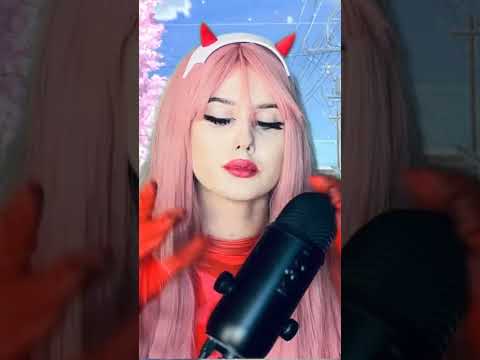 🌙 ASMR anime cosplay Zero Two 💗 my face is plastic (full on my channel)