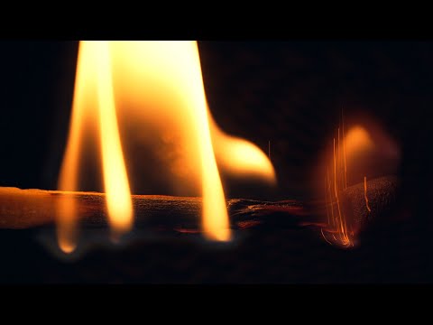 Slow Motion Match Burning | ASMR | 4K | Macro
