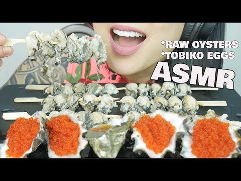 ASMR RAW Oysters + Tobiko Eggs (RELAXING EATING SOUNDS) | SAS-ASMR