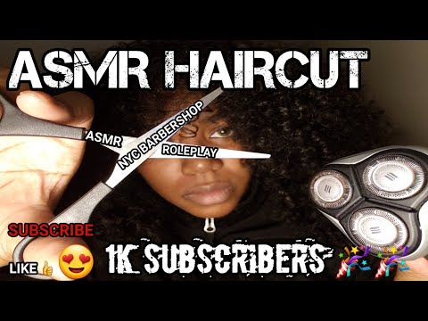 Asmr Haircut ROLEPLAY ~ Scissor,  Rubbing Alcohol, Comb, Razor, trim, facial hair, and whispering