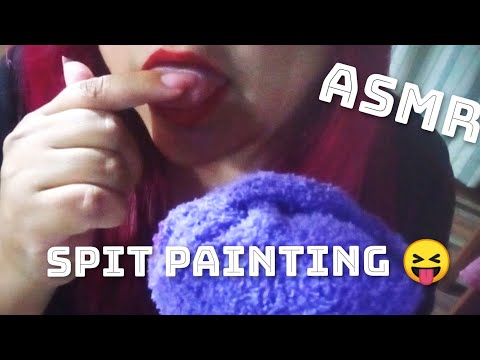ASMR-Mi Primer Spit Painting 👅💦|mouth sounds(sonidos de boca y saliva🥴😝