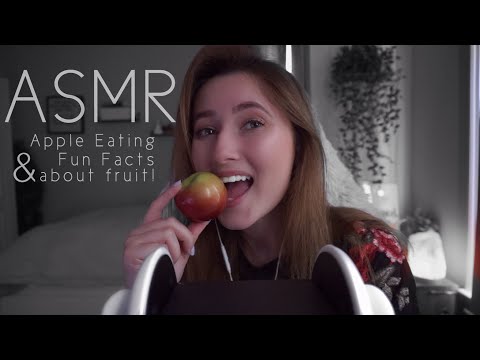 [3DIO] ASMR ✨ Fun Facts about Fruit + Eating an Apple *Eating Sounds*