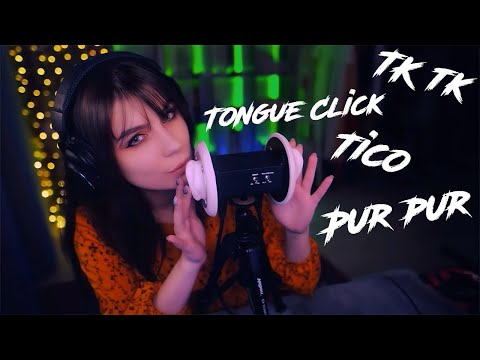 ASMR TK tk, Tongue Click, Tico and Pur pur 💎 Ear Touching, Hand Sounds