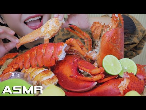 ASMR STEAMED LOBSTER , CHEWY EATING SOUNDS | LINH-ASMR