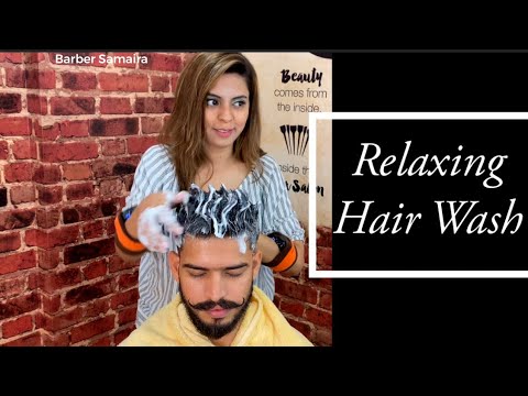 ASMR Massage Female Barber Samaira | Relaxing Head Massage💆‍♀️ Hair wash 🧼