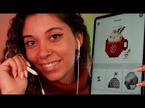 [1 Hour] Digital Coloring ASMR ❤️✏️ ~ Super Sensitive Clicky Whispers (tracing, color by number)