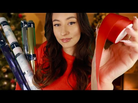 ASMR Christmas Gift Wrapping But YOU Are The Gift 👀 🎁 (wrapping you up with tapping & crinkling)