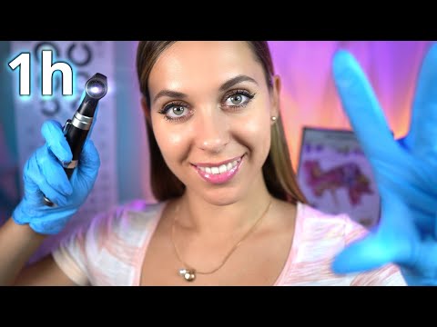 1h Ear Exam ASMR Ear Cleaning, Otoscope, Tuning Fork, Personal Attention