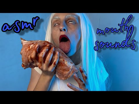 ASMR eating Raw MEAT 😱 asmr Mouth sounds 😏