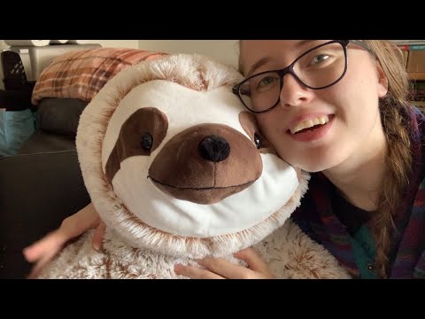 ASMR With a Giant Stuffed Sloth: Rubbing, Scratching, Tracing 🦥