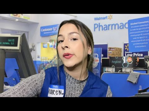 ASMR Rude Walmart Cashier 🙄 grocery store roleplay *fast tapping & soft spoken*