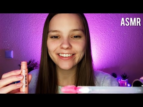 ASMR Applying Lipgloss/Lipstick on You (personal attention with layered mouth sounds)