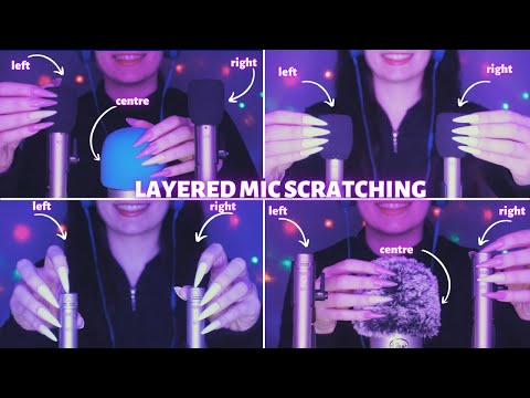 Asmr Mic Scratching - Brain Scratching | Layered Asmr No Talking for Sleep with Long Nails 1H