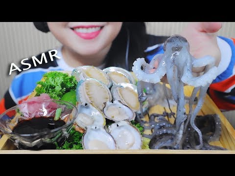 ASMR MOST POPULAR RAW SEAFOOD ON MY CHANNEL PART 05 OCTOPUS ABALONE VARIABLE THORNY OYSTER|LINH-ASMR
