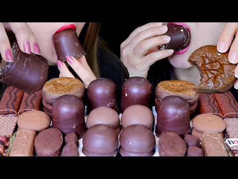 ASMR CHOCOLATE COVERED MARSHMALLOWS, CHOCOLATE CAKE BARS, BROWNIES, TRUFFLES, CHOCO PIE, COOKIES 먹방