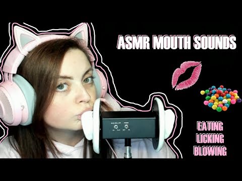 ASMR MOUTH SOUNDS | LICKING | KISSES | GUM CHEWING | BLOWING
