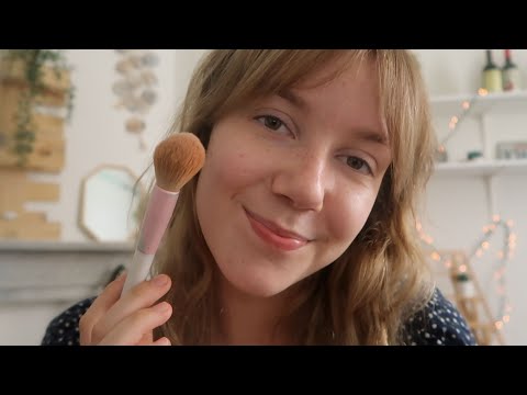 ASMR Doing Your Makeup & Close-Up Ear To Ear Whispering