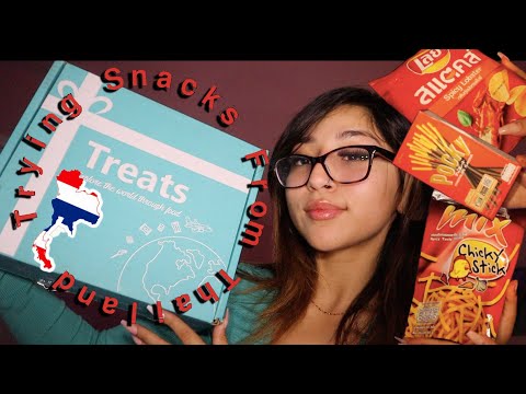 [ASMR] TRYING SNACKS FROM THAILAND 🇹🇭 |TryTreats Unboxing