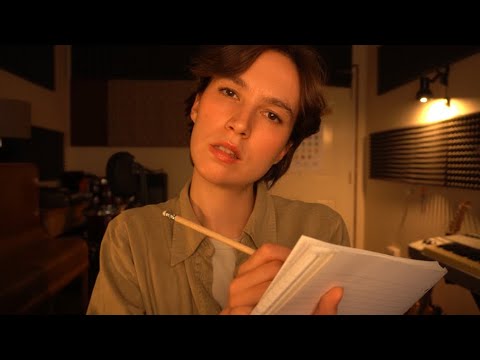 ASMR Face Touching And Note Taking (impersonal attention)
