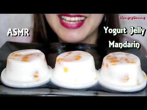 ASMR Dessert Yogurt Jelly Mandarin Eating Sounds No Talking
