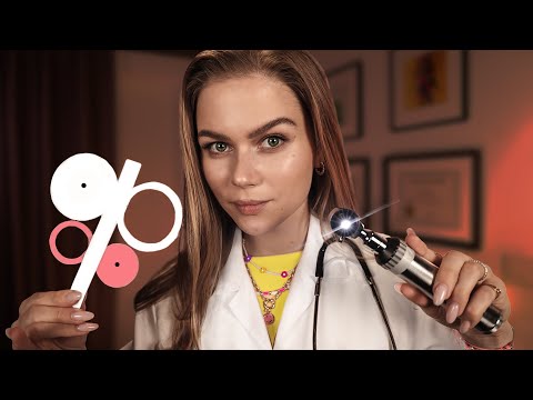 ASMR Old School Ear Exam, Ear Cleaning & Eye Exam.  Medical RP, Personal Attention