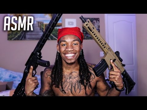 ASMR | **INSANE GUN SOUNDS**  For SLEEP And Relaxation Whispers , Tapping . Soothing Triggers Etc..