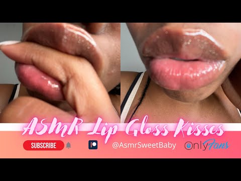ASMR Kisses 💋 | Lip Gloss Application 😘💦 | Ebony ASMR | New to OF