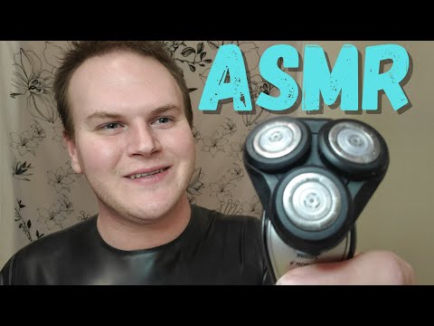 ASMR - Men's Shave & Hair Styling Roleplay - Personal Attention, Face Touching, Wash, Latex