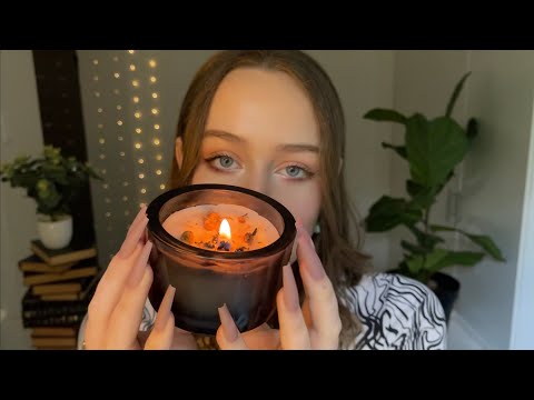 asmr my candle collection (fast not aggressive tapping + candle lighting)