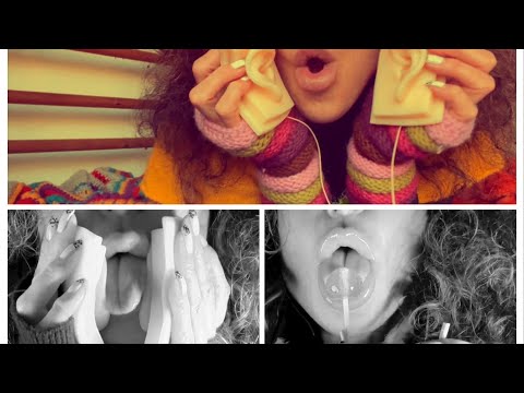 ASMR ear eating - outdoors and indoors. A little lollipop 4 extra tingles. Mouth sounds 👄 🍭 👅 👂