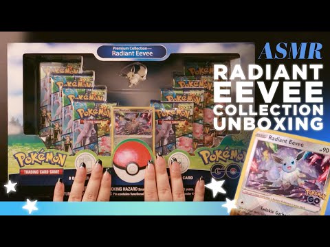 ASMR ✨ Radiant Eevee Collection Unboxing & Pokémon GO TCG Pack Opening! Cozy Whisper Ramble