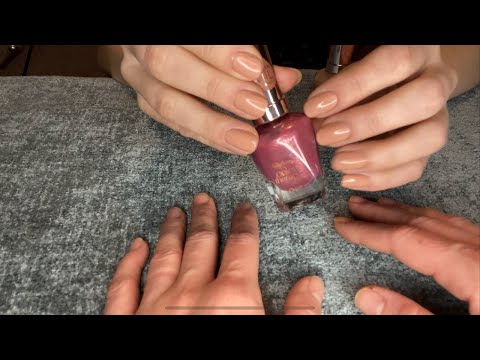 ASMR Painting Your Nails Roleplay| Up Close Whispering and Hand Movements