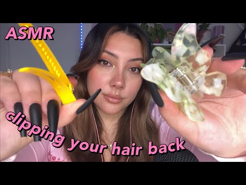 ASMR Clipping your hair back 💘 | Whispered