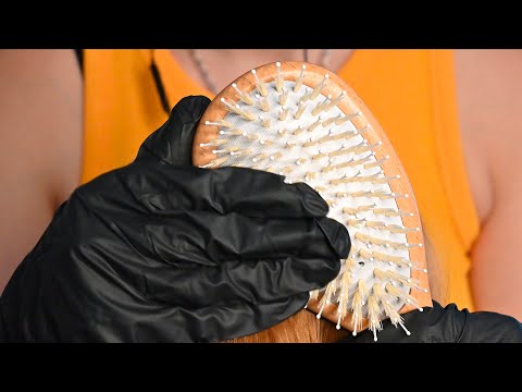 ASMR Tingly Hair Brushing with Gloves on | No Talking