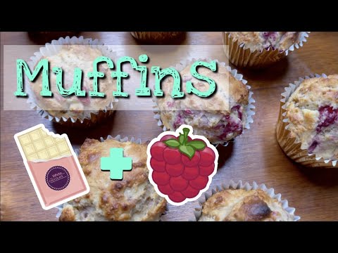 Homemade Muffins 👩‍🍳🍓 Raspberry & White Chocolate 🌝🍫