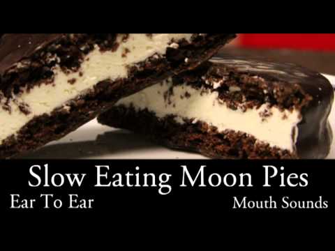Binaural ASMR Slow Eating Moon Pies l Mouth Sounds