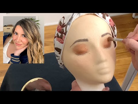 ASMR Applying makeup to styrofoam head