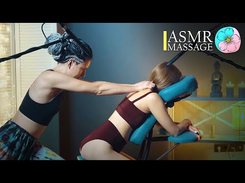 ASMR Back and Shoulders massage on chair by Anna