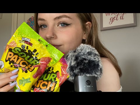 ASMR - Trying Sour Pat h Kids for the first time (Chewing & Mouth Sounds)