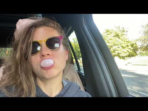 blowing hubba bubba bubble gum in the car | relaxing ASMR no talking